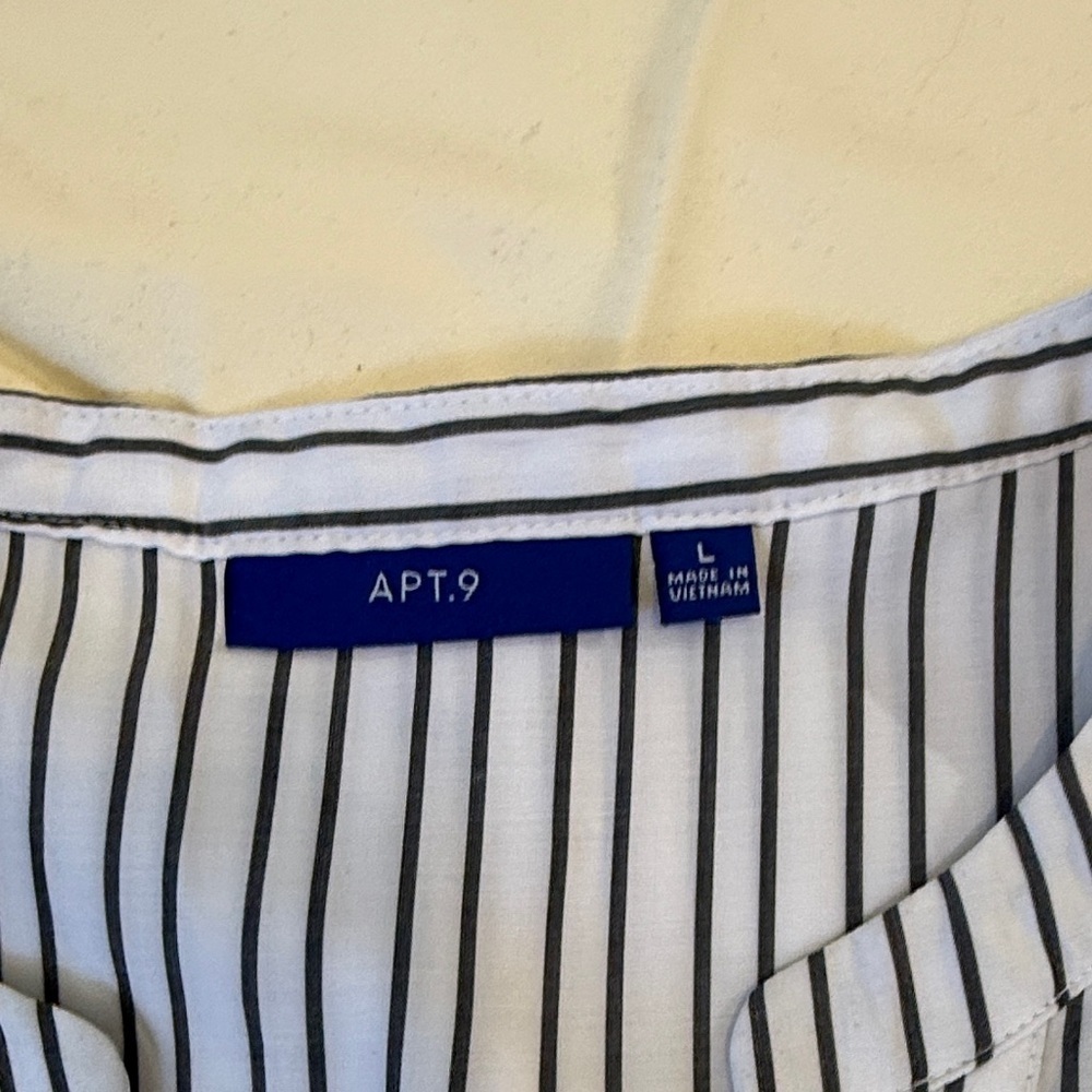 Apt. 9 Blue and White Striped Blouse - Picture 2 of 3